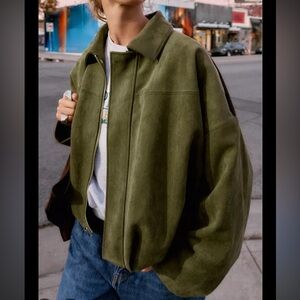 Viral Zara suede olive jacket size small